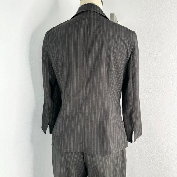 Y2K Pinstripe Women’s Suit Set Pants Blazer Set Gray - Picture 7 of 8
